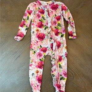 Posh Peanut Floral 2 Way Zip Onesie